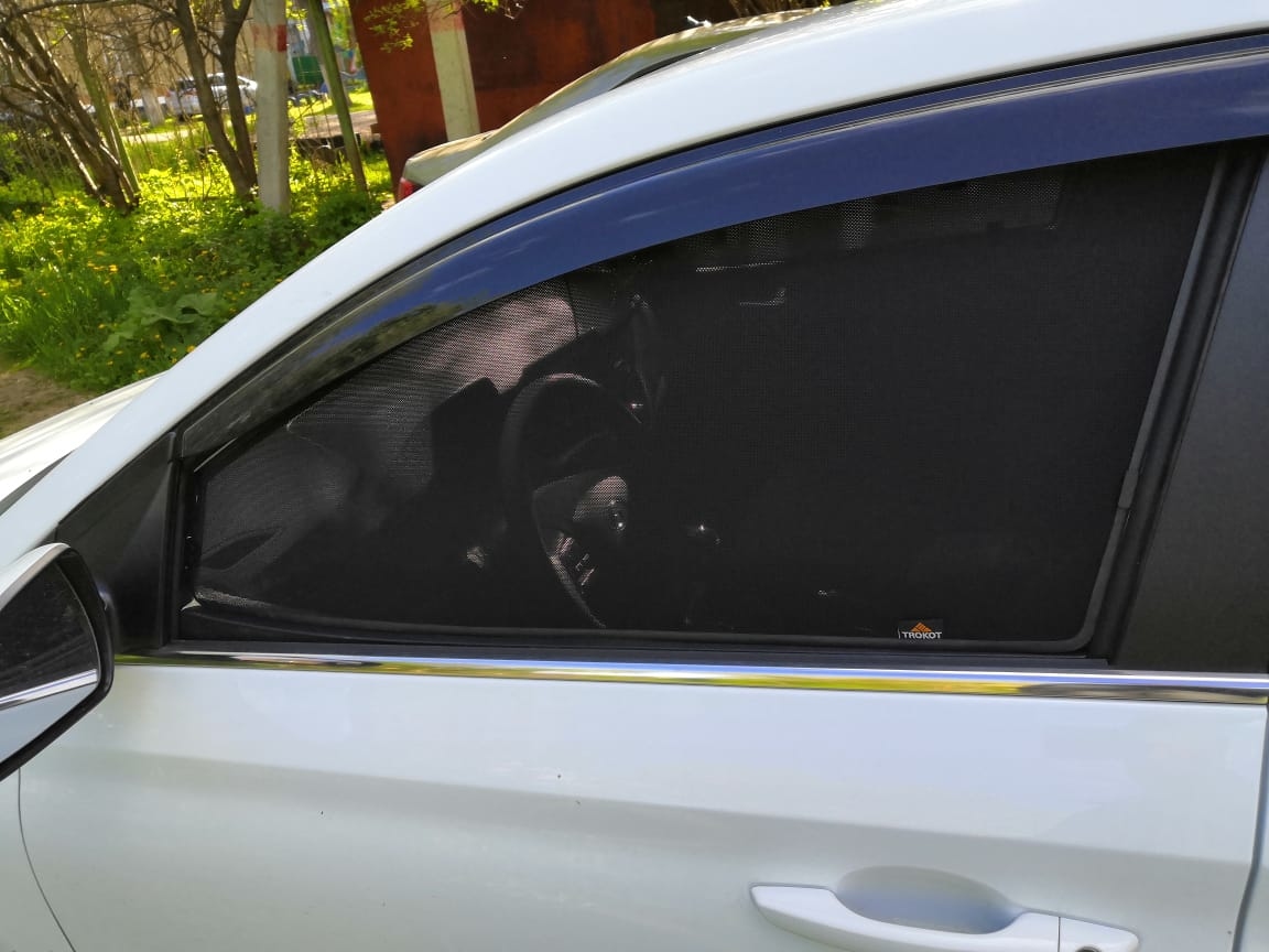  Каркасные автомобильные шторки - Hyundai Solaris (2) (2017-наст.время) Седан Комплект на передние двери STANDART - фото